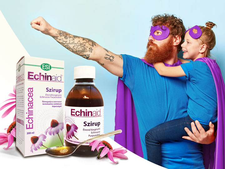 Echinaid Echinacea szirup gesztenyemézzel – gyógynövényes, alkoholmentes, felső légúti immunerősítő gyerekeknek 