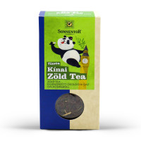 Sonnentor Bio, szálas kínai zöld tea (Chun Mee). Erős, savanykás, fanyar íz és frissesség. 100g