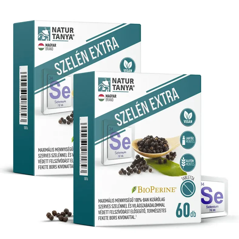 Natur Tanya szelén extra - szerves szelén és világszabadalommal védett bioperine, fekete bors kivonat. Vírus elleni védel
