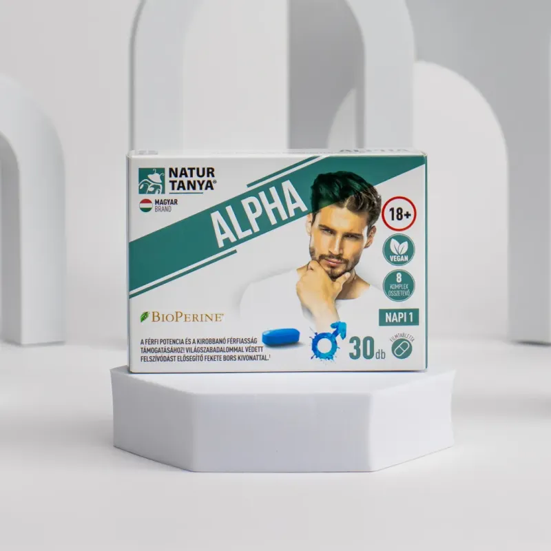 ALPHA – Férfi potencia és kirobbanó férfiasság vitamin 8 összetevővel, fermentált l-citrullinnal Natur Tanya®