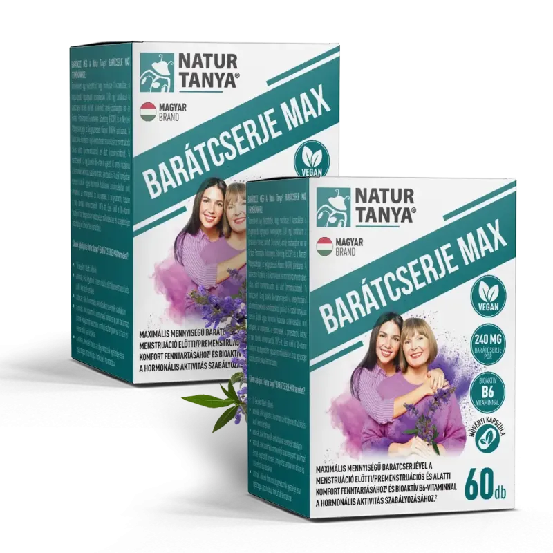 Natur Tanya BARÁTCSERJE MAX, barátcserje és bioaktív B6-vitamin nőknek. 2x60 db