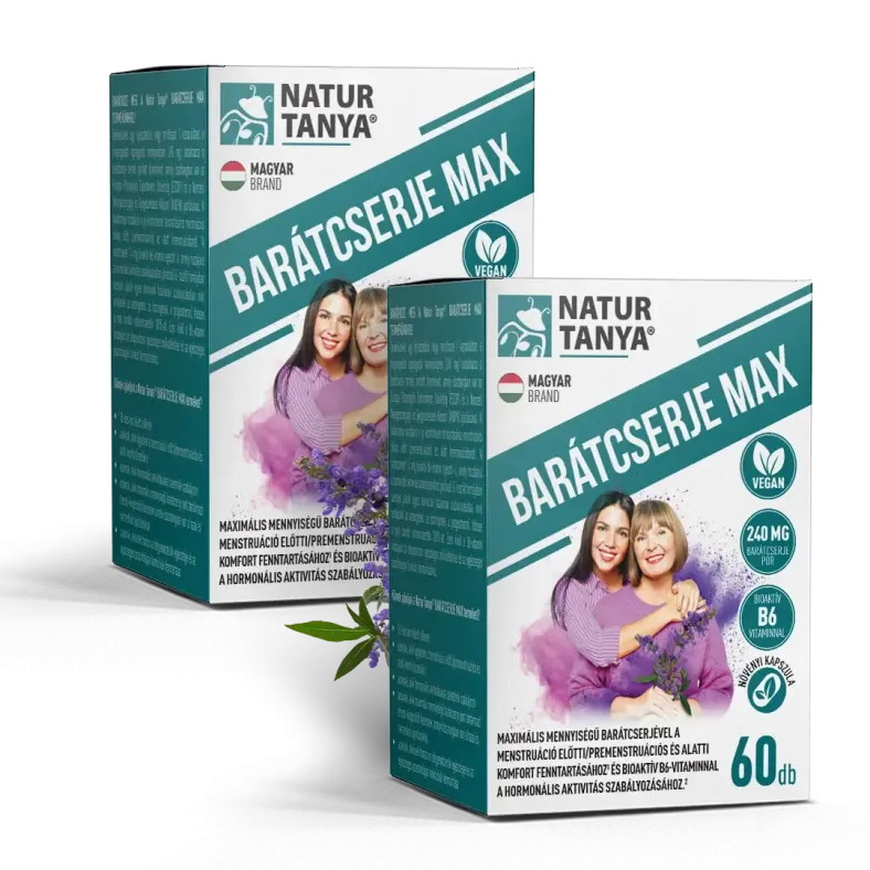 Natur Tanya BARÁTCSERJE MAX, barátcserje és bioaktív B6-vitamin nőknek. 2x60 db