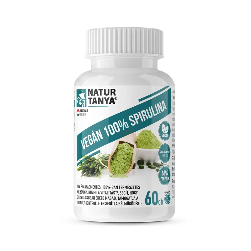 Vegán 100% Spirulina, adalékanyagmentes alga - Natur Tanya®