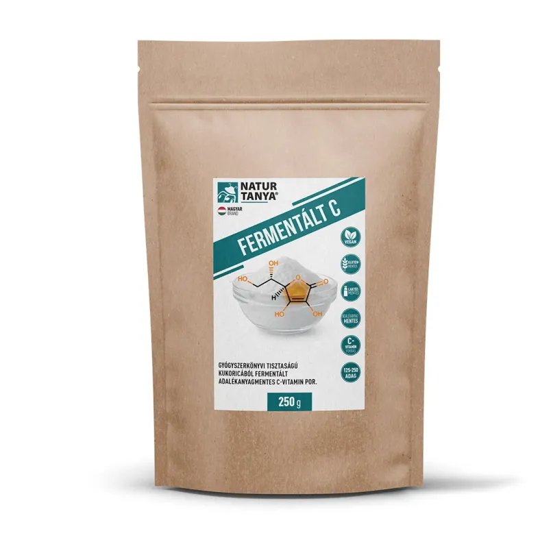 FERMENTÁLT C - Gyógyszerkönyvi tisztaságú kukoricából fermentált adalékanyagmentes C-vitamin por Natur Tanya.