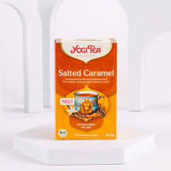 YOGI® Salted Caramel - Sós karamell bio tea ajurvédikus fűszertea édes karamell, vanília, szentjánoskenyér