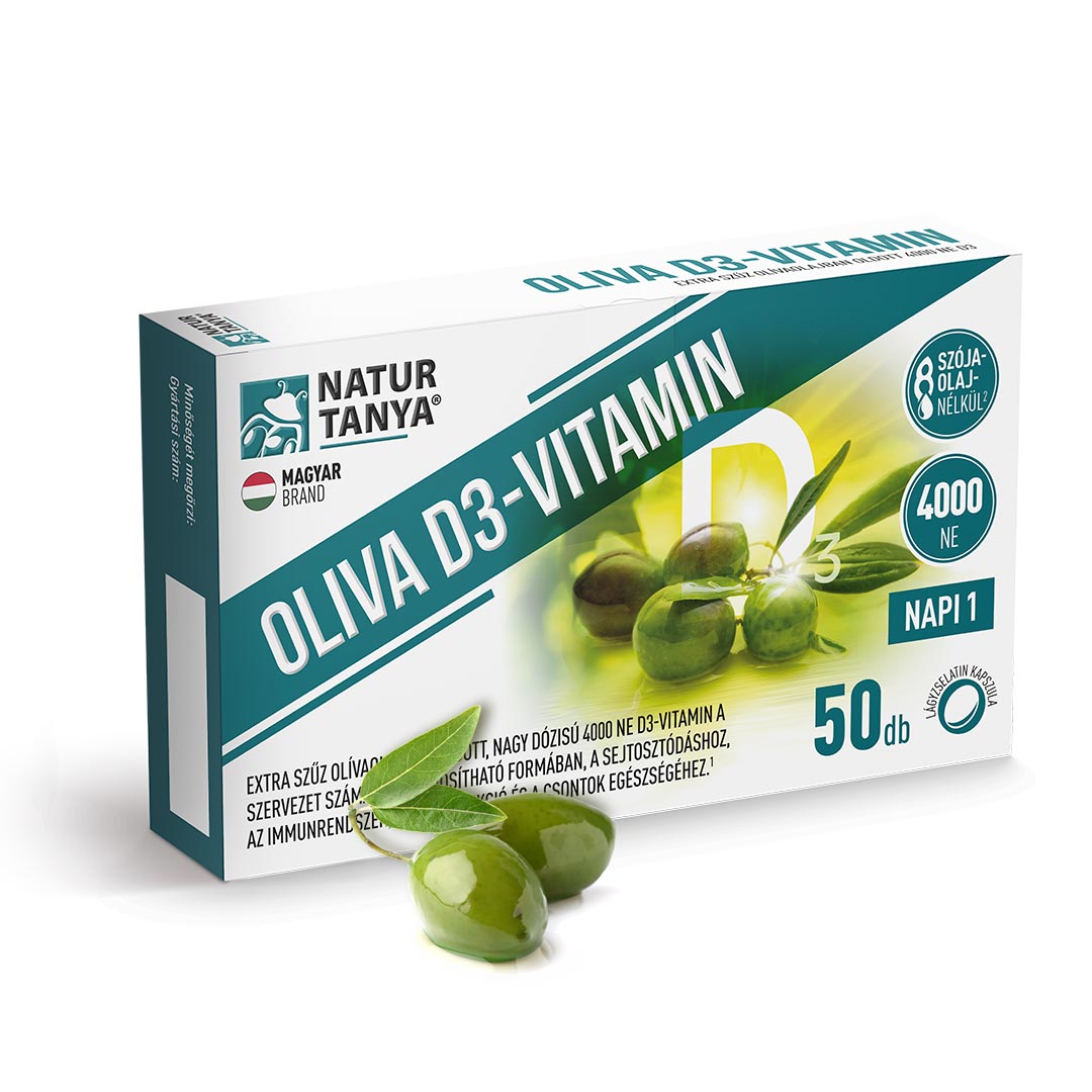 OLIVA D3-vitamin Natur Tanya® - 4000 NE Quali®-D aktív D3 szűz olívaolajban
