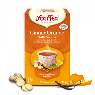 YOGI TEA® Bio narancsos gyömbér tea, vaníliával, 17 filter