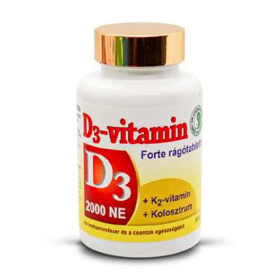 Dr. Chen D3-vitamin + K2-vitamin + Kolosztrum Forte rágótabletta 60 db